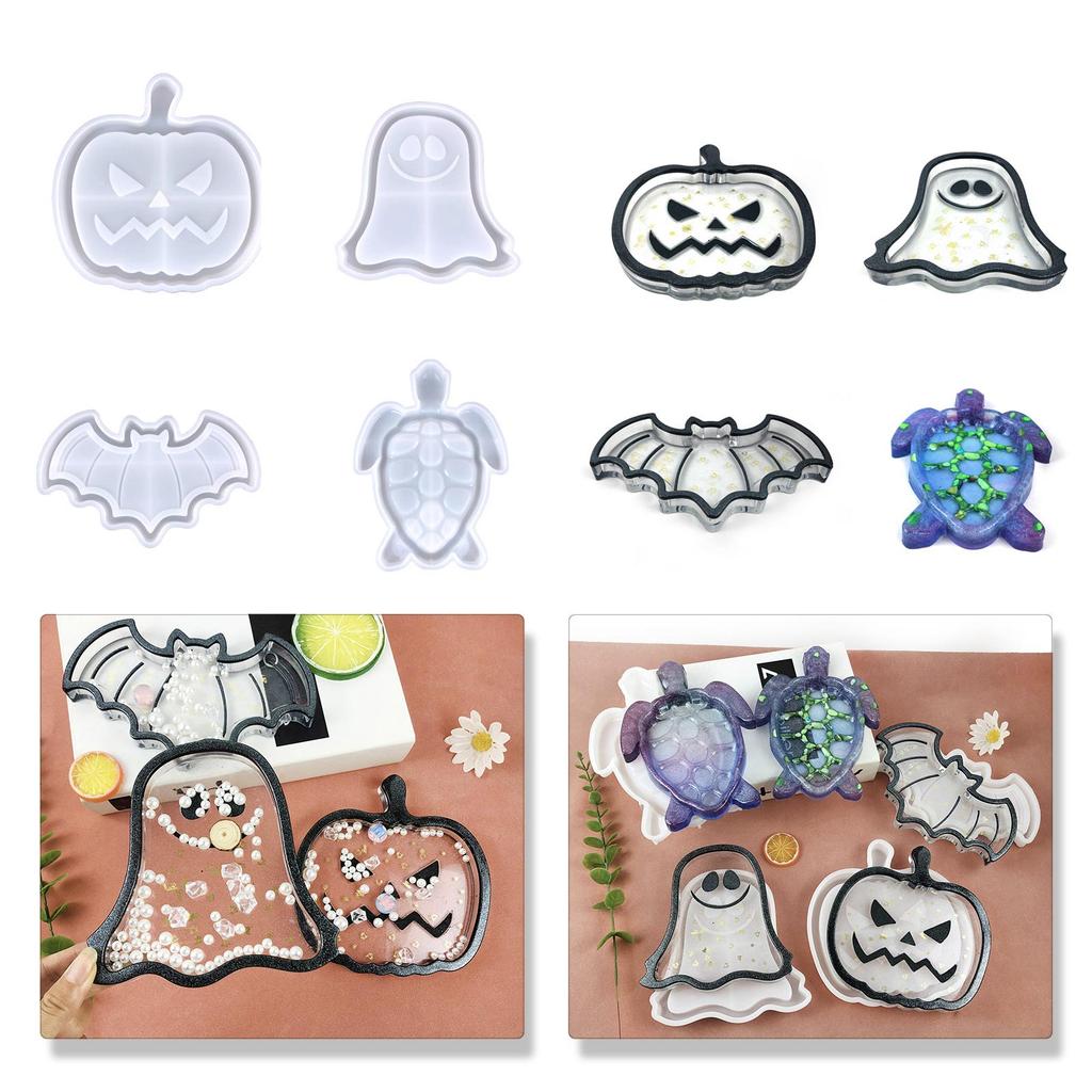 Silicone Jewelry Tray Epoxy Resin Casting Mold Teapot Mat Fruit Tray Mold Halloween Jewelry Making Mold Home Decor
