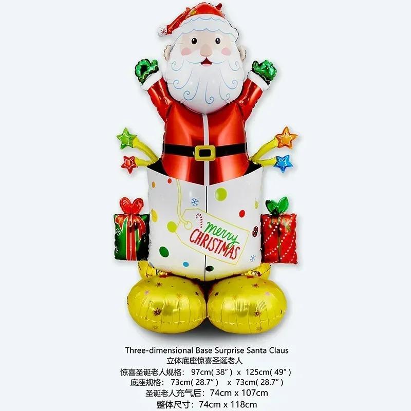 Große Weihnachtsballons Weihnachtsmann Schneemann Elch Strumpf Folienballon Weihnachtsdekorationen für Zuhause Navidad Neu