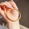 Ancient Inheritance, Yellow-gold 999 Bracelet Simulation Plain Ring, Pure Solid Glossy Bracelet, Stacked Bracelet, Wedding Three Gold