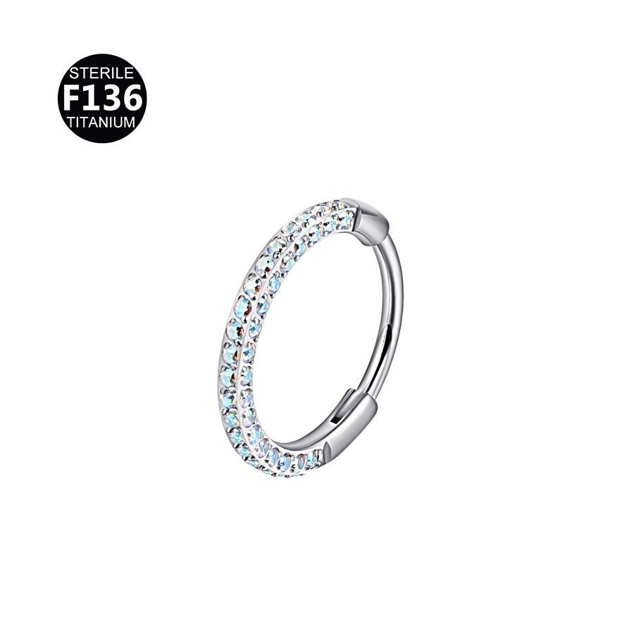 

Нове кільце для пірсингу для носа та вух із титанового сплаву G23 із трьома діамантами 0.8x8mm