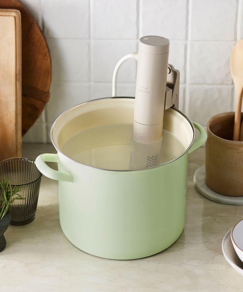 BRUNO Compact Sous Vide Cooker, Light Green, Low Temperature Heating, Healthy Cooking, Moisturizing, Slide Clip, Suitable for Pots (Deep and