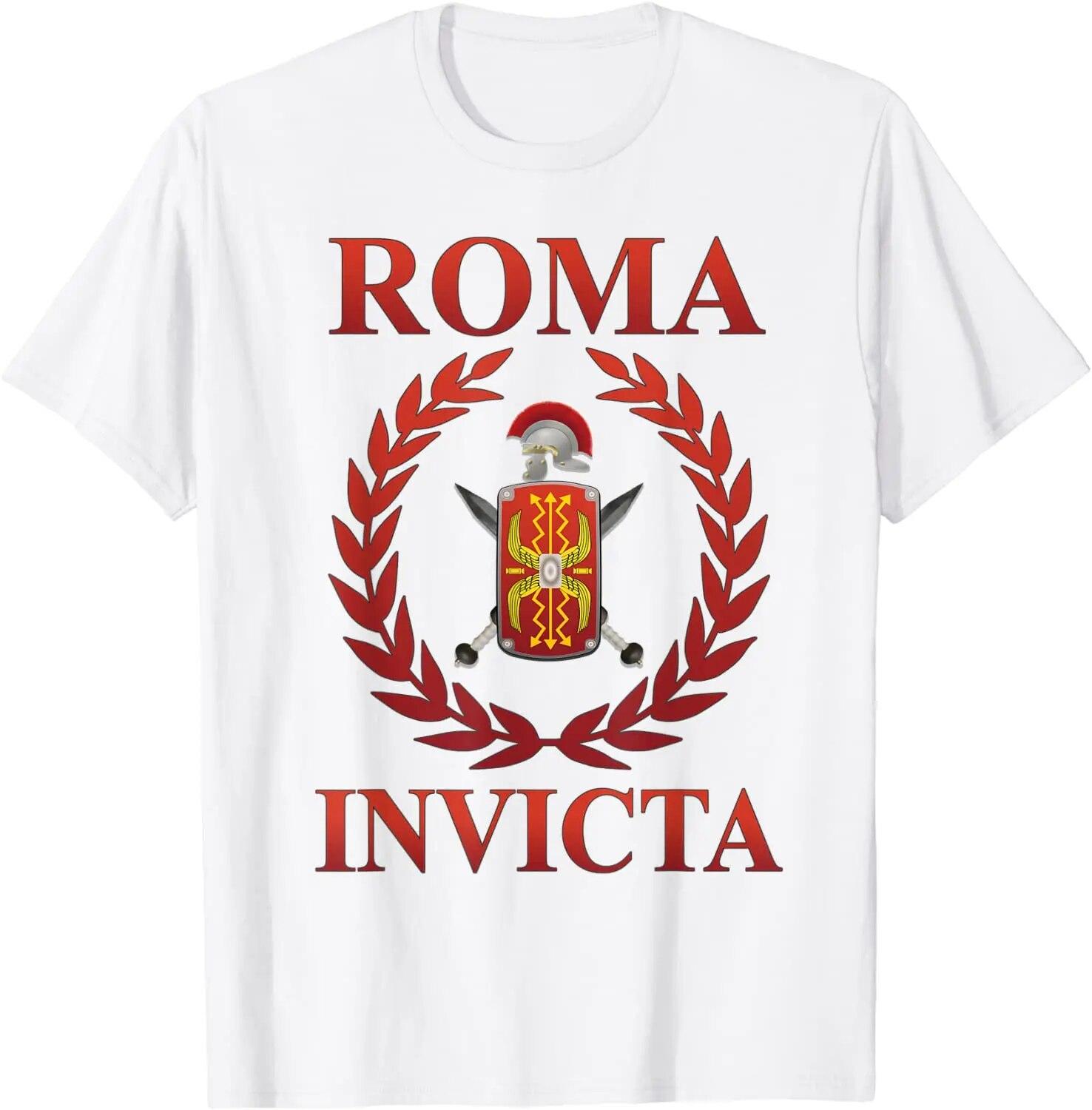 

Футболка Roma Invicta Римские легионы. Повседневные футболки из 100% хлопка с короткими рукавами, свободные футболки унисекс размера S-3XL 4XL