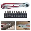 36 Teeth Ratchet Screwdriver Wrench Set with 10 Bits and 90 Degree Handle Designed for Tight Spaces and Detail Work