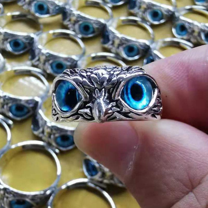 Adjustable Vintage Evil Eye Owl Couple Ring 2025 Style