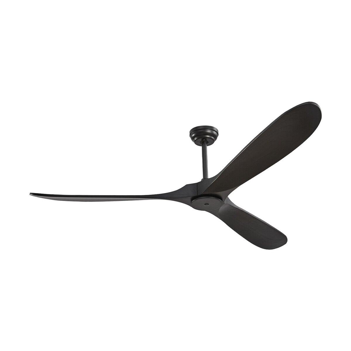 Ventilator de tavan cu lamă de lemn de 72  Fără lumină Control de la distanță Motor reversibil Negru