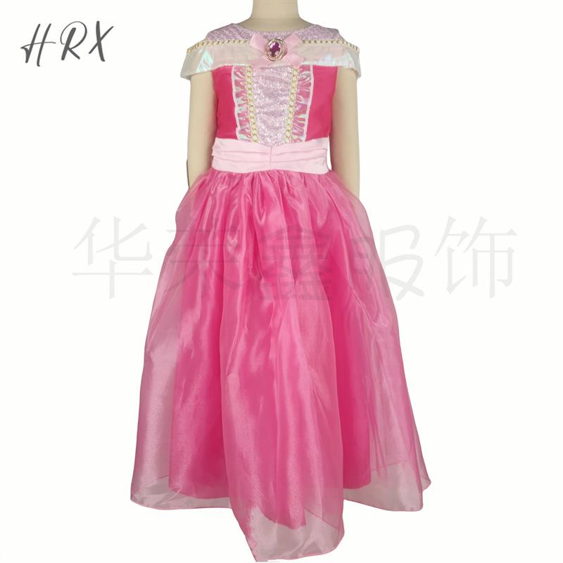 Halloween Aurora Princess Dress Cos Sleeping Beauty Costume for Girls Birthday Party Gown Long Sleeve Autumn Winter Celebration Outfit