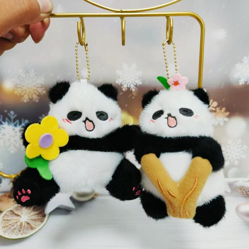 Adorable Wiggle Panda Pendant Plush Toy Cartoon Backpack Charm