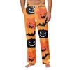 Men's Halloween Print Pocket Straight Casual Pants Home Pajama Pants