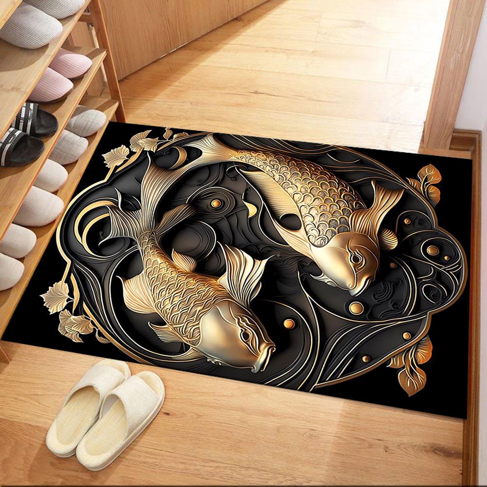 Tappetini Simbolismo Pesce d'Oro per Soggiorno, Camera da Letto e Decorazione della Stanza Sono Adatti per Regali.
