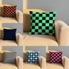 Black White Checkerboard Cushion Cover Soft Reversible  Durable Pillow Cover  MultiScene Use for Home  Car Daily Comfort