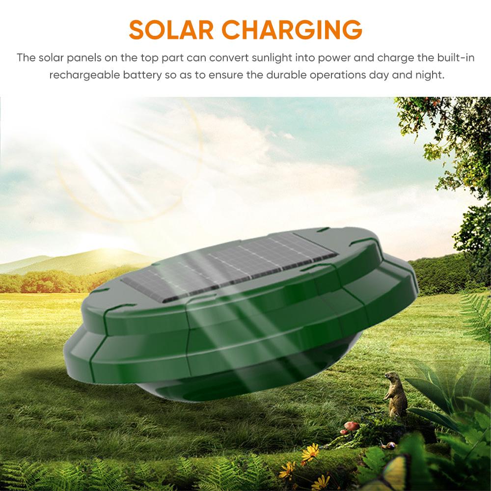 360 Degrees Solar Power and USB Charging Waterproof Dog Repellent Ultrasonic Cat Repeller