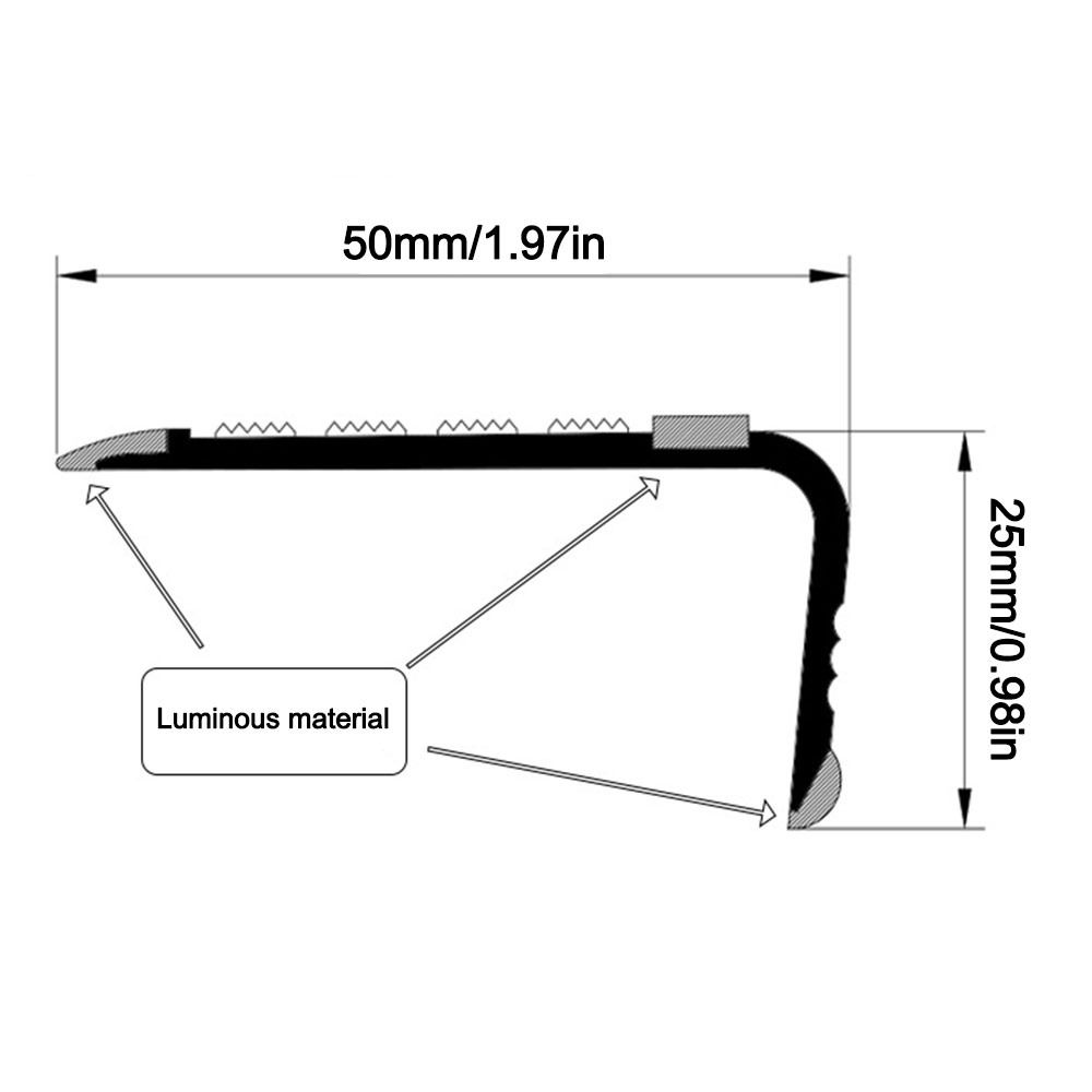 PVC Stair Treads Reflective Stair Edge Protector Staircases Anti Slip Strips  Indoor Outdoor