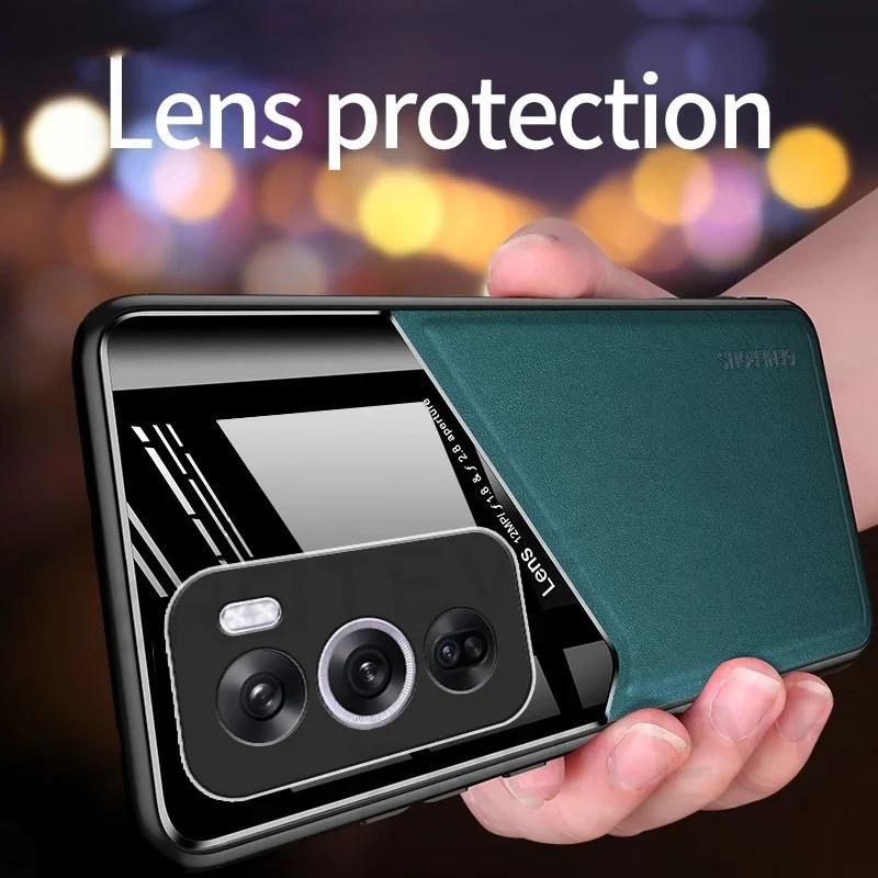 Magnetic Suction Holder Case For OPPO Reno 12 Pro 5G Reno12 F FS 5G Protective Cover Shockproof Frame Coque Fundas