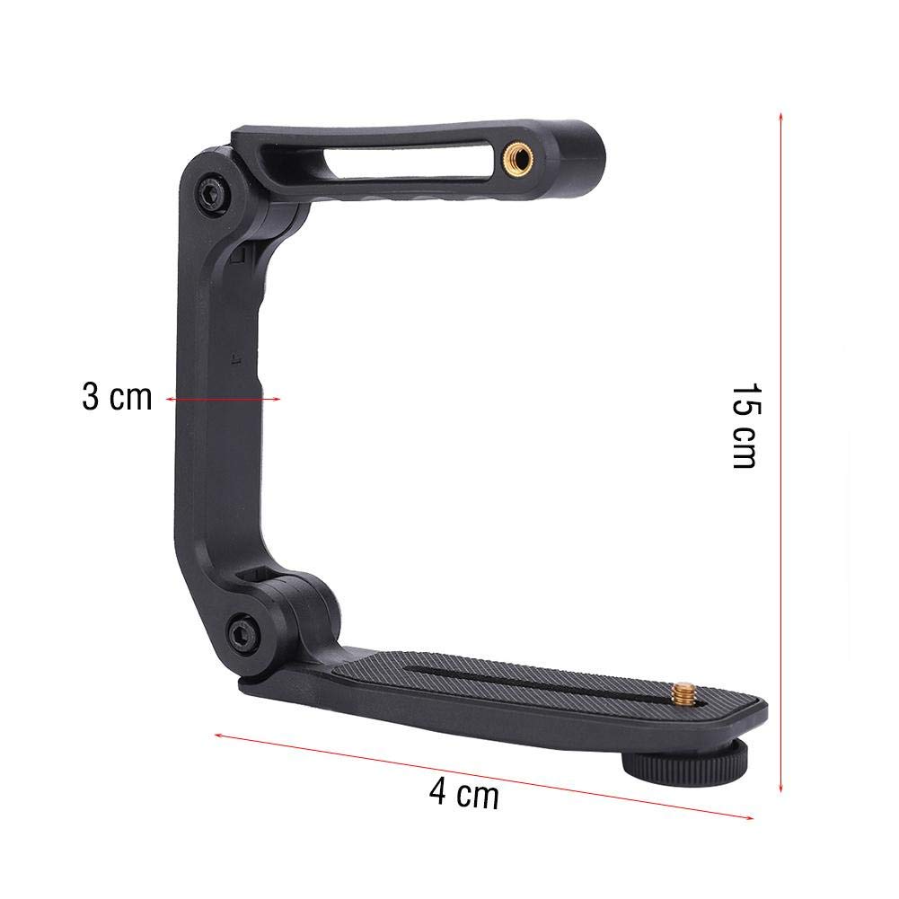Hakeeta Camera Stabilizer Handle Bracket Screw Handheld for DSLR and Digital Black U-Grip Anti-Shake 1/4" Camcorders,