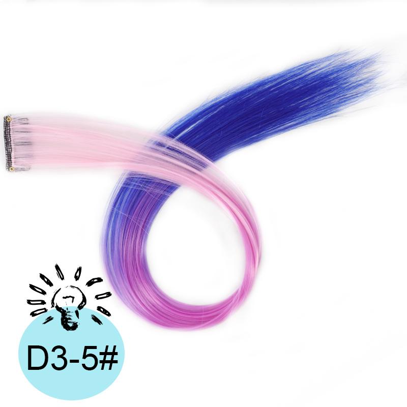 One Card Gradient Hanging Ear Dye Three Color Hair Extension Wig BB Clip Colored Wig Women's Synthetic Wig Halloween Music Festival Party Use