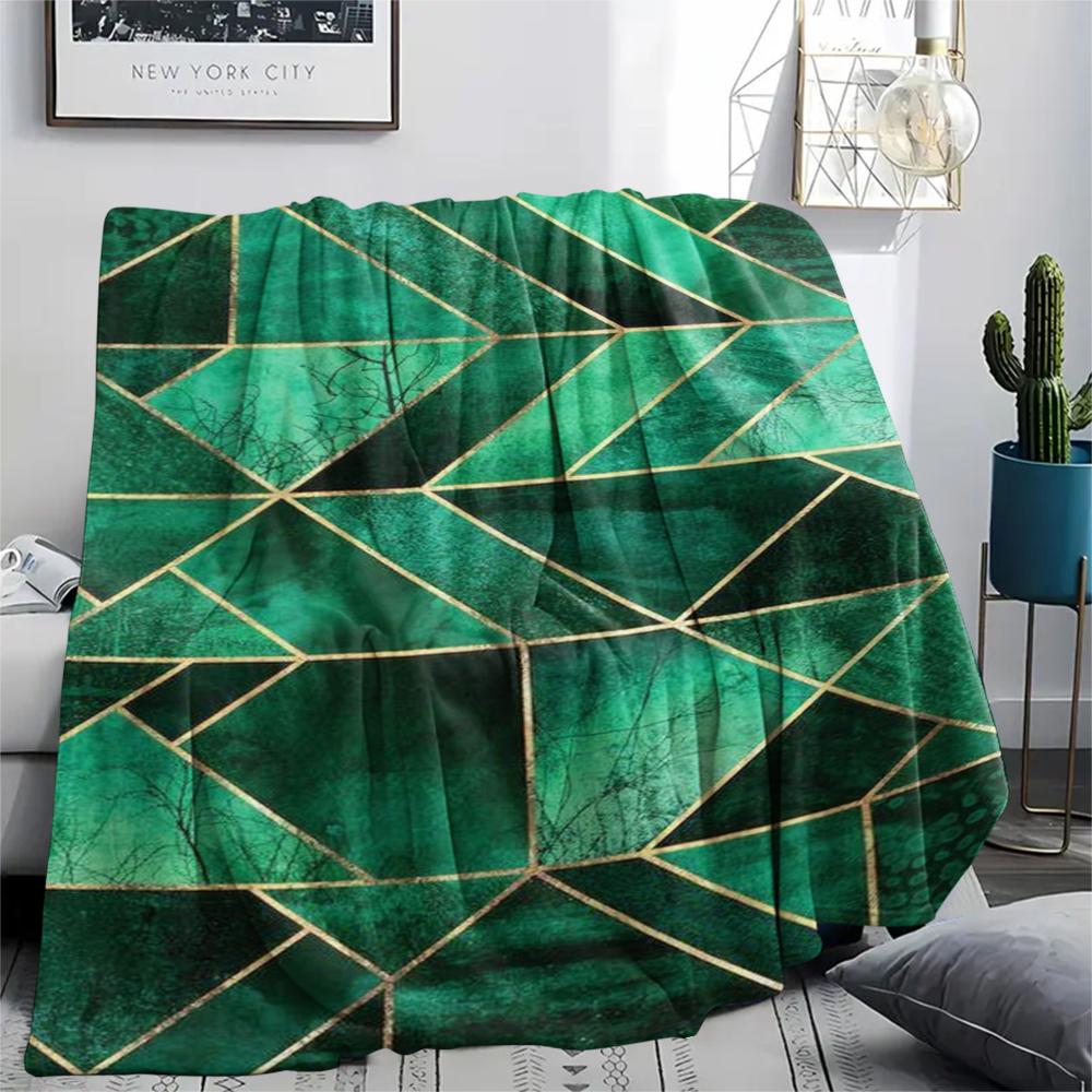 1 Stück Abstrakter Geometrischer Print Flanelldecke, Hohe Qualität, Bequem für Alle Jahreszeiten, Heimdekoration, Wärme und Komfort, Perfekt für Weihnachtsgeschenke