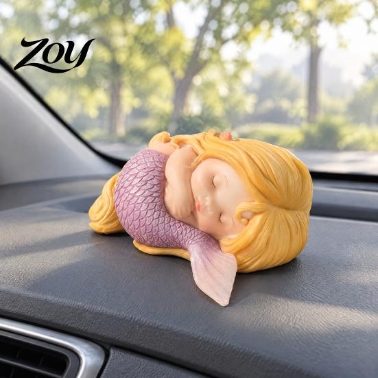 Healing Gifts for Teenage Girls Sleeping Mermaid Figurine, Resin Cute Statue, Mini Ornament Desktop, Compact Car Interior, Fish Tank Micro Landscape