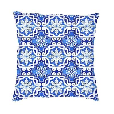 Keramikkunst Majolika Talavera Sofakissen s Wasser Portugiesische Azulejo-Kacheln Samt Niedliche Kissenhülle Heimdekoration,
