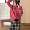 Autumn New Love Crew Neck Knitted Sweater Women's Three-dimensional Single-breasted Loose Sweater Cardigan Women's Coat