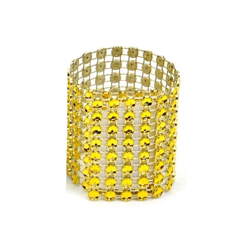 10Pcs Napkin Rings Silver Gold Rhinestone Bows Holder Ring Serviette Buckles Wedding Event Decoration Party Supplies