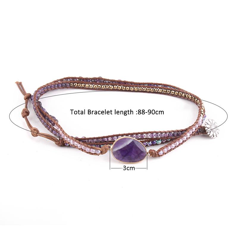 RH Mode Handma Böhmischen Schmuck Boho Armband Gemischt Natürliche Steine Charme 5 Stränge Wrap Armbänder Geschenk DropShipping