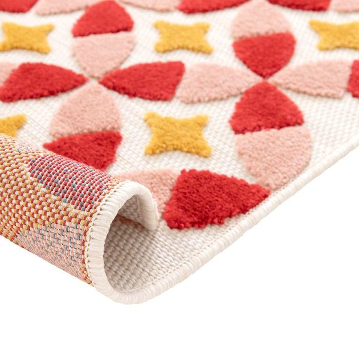 Modern Red and Yellow Textured Children's Rug 120x170