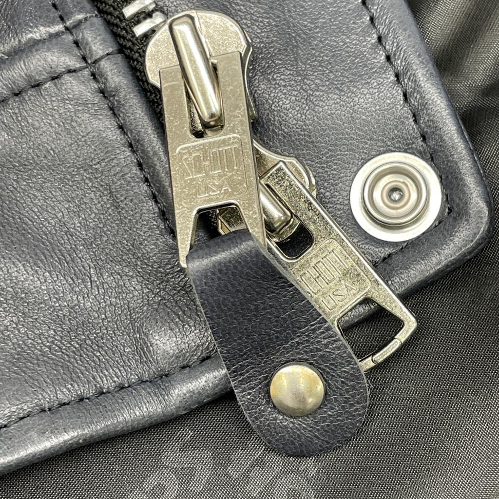 SCHOTT 3101048 Navy Double Breasted Riders Jacket Jacket M NavyUsed