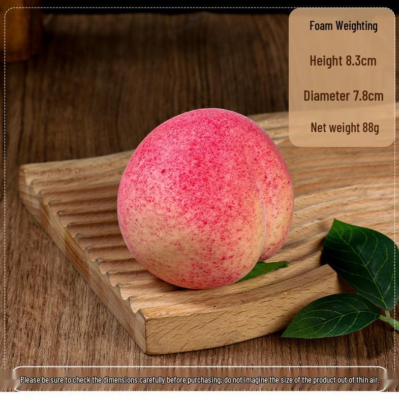 Seasonal Foam Fruit Ornaments: Large Flat Peach Simulation Model