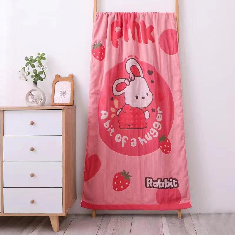 Drainage Style National Tide Pure Cotton Quick-Dry Cartoon Bath Towel for Men and Women