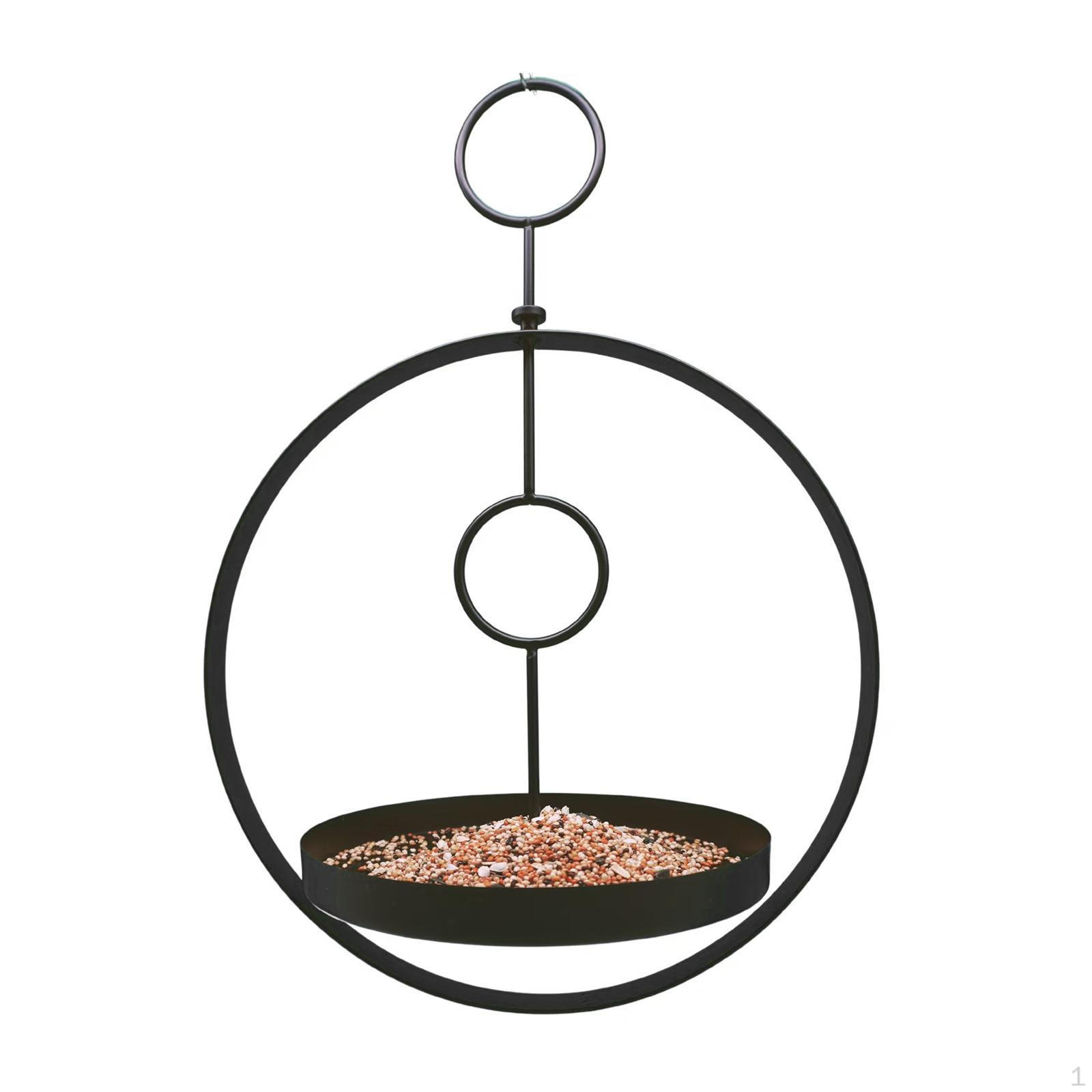

Bird Water Feeder Garden Décor Easy Installation with Tray & Rings Bath Food Feeding Tool