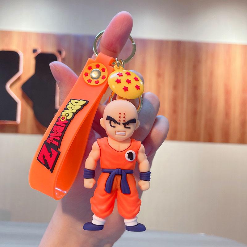 Anime Dragon Ball Keychain Fashion Jewelry Son Goku Vegeta Piccolo Action Figures 8CM PVC Key Ring for Men Women Bag Pendant