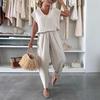 2025 Summer Women's Linen Ice Silk Casual Fashion Set