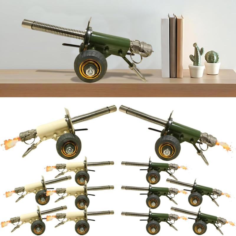 Canon d'Artillerie Pétard, Modèle Lanceur de Pétards Mini Canon en Acier Inoxydable 304, Modèle Militaire Artillerie Lourde Fait Main Collection Cadeaux