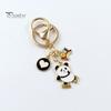 New Year Keychain Panda Heart Pendant Best Wishes Polished Lobster Clip Lightweight Shoulder Bag Schoolbag Decoration Pendant Keyring