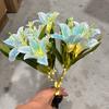 Solar Garden Lights Outdoor 7-Head Lily Light with Swaying Pole 4 Colors Waterproof Solar Powered LED String Lights for Yard Patio Pathway Energy
