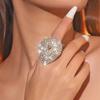 Fashion Teardrop Crystal Ring Temperament Shiny Opening Adjustable Ring Women's Ring Hand Jewelry