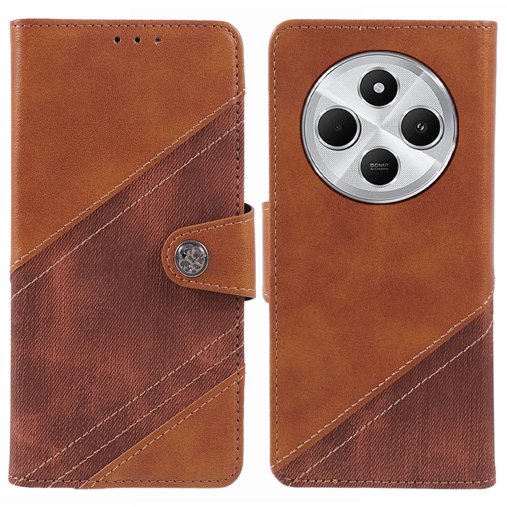 For Xiaomi Poco C75 4G/Redmi 14R 5G/14C 4G Case Splicing Texture Leather Phone Cover Viewing Stand