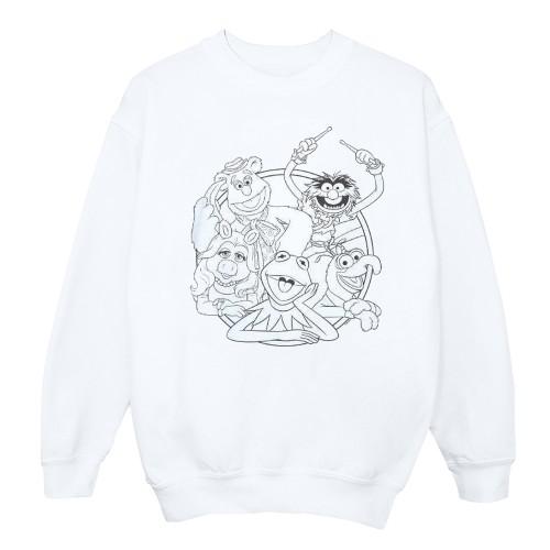 Disney Mens The Muppets Group Line Art Sweatshirt