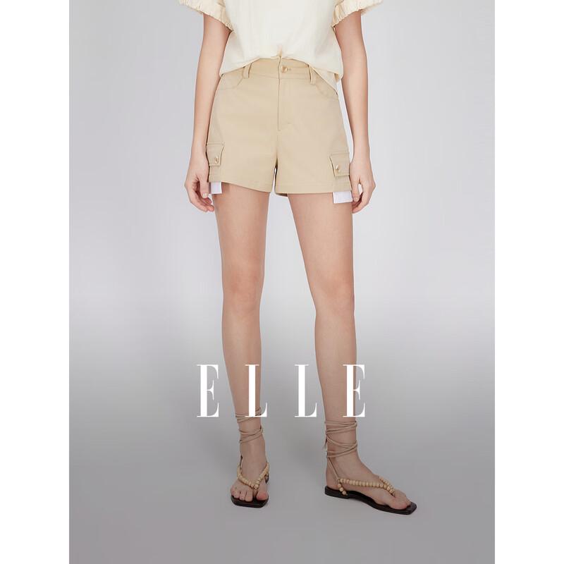 ELLE Women s Khaki French Style Workwear Shorts L