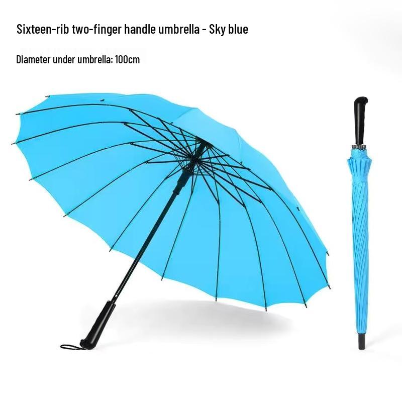16-Rib Windproof Rainbow Umbrella - Long Handle, Sun & Rain Protection, Perfect for Business & Logo Advertising