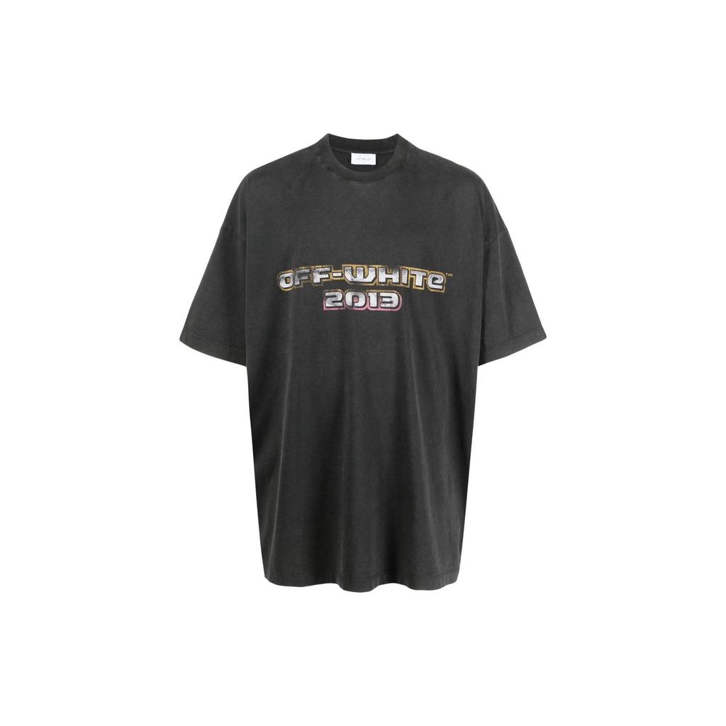 Off-White Digit Bacchus Over Short-Sleeve Tee Black/Multicolor Men Tops OMAA161F23JER0121084