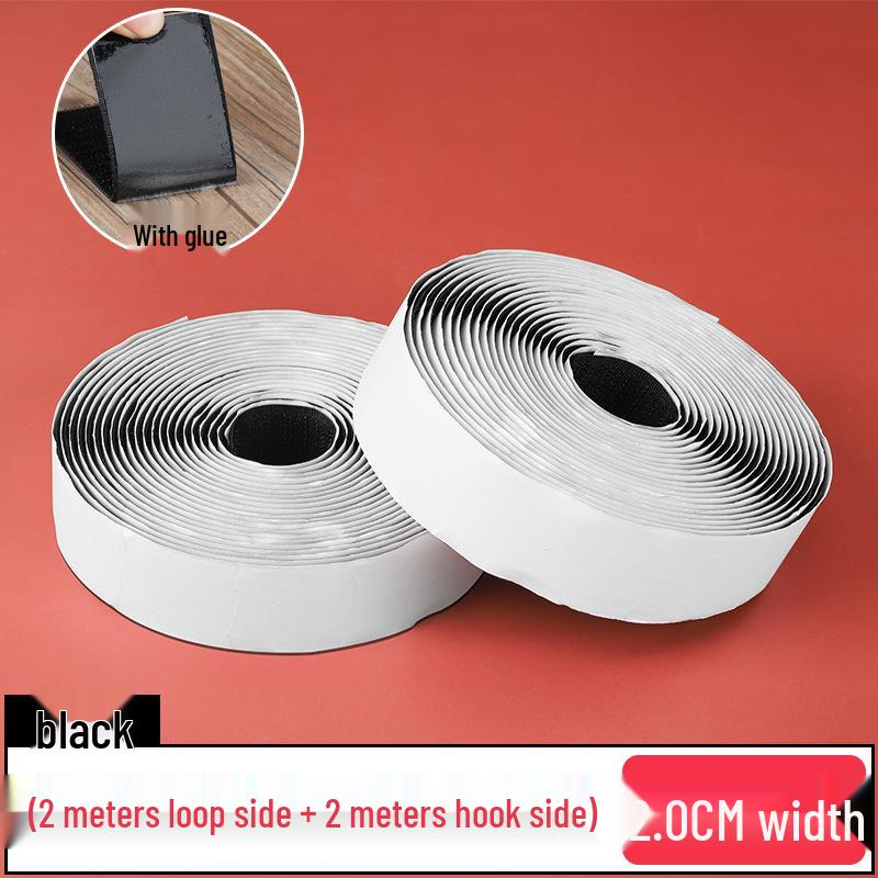 

25m Double-Sided Hook & Loop Fastener Tape - Self-Adhesive for Curtains, Screens, and Car Mats