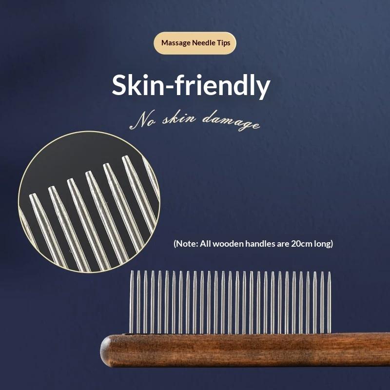 Wood Handle Pet Comb Wide Dense Double Teeth Design Detangling Floating Hair Tool for Cats Small Dogs Daily Grooming 3