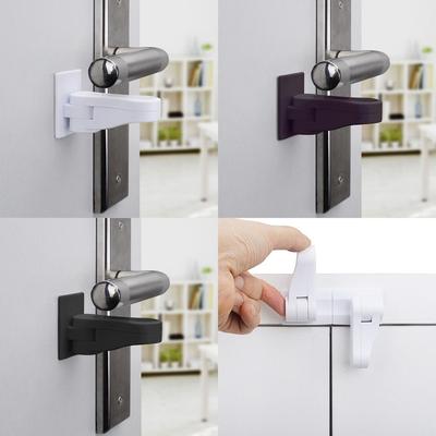 ABS Door Handle Lock Anti-pinch Safety Equipment Child Safety Lock Self Adhesive Multifunctional Safety Protection Buckle