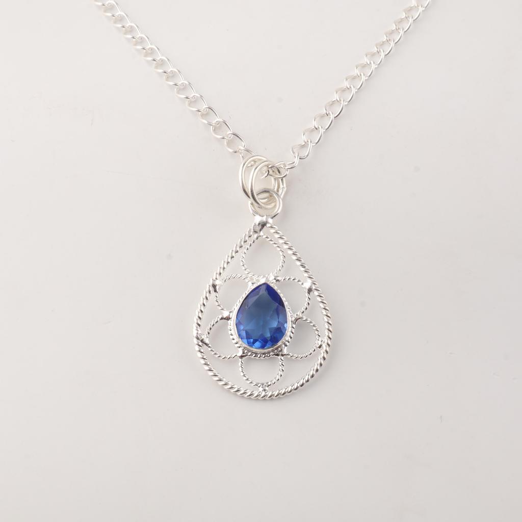 Tanzanite Gemstone 925 Sterling Silver Handmade jewelry Pendant 1.40" Gift For Mother PP-19-7
