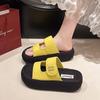Thick-soled Velcro one-word slippers for women 2025 summer new versatile and lightweight outer wear fashionable casual cool slippers for women