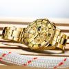 OLEVS Men's Watch Stylish Black Popular Waterproof Quartz Analog Chronograph Stainless Steel Metal Band Simple Easy-to-Read Business Casual Fashion