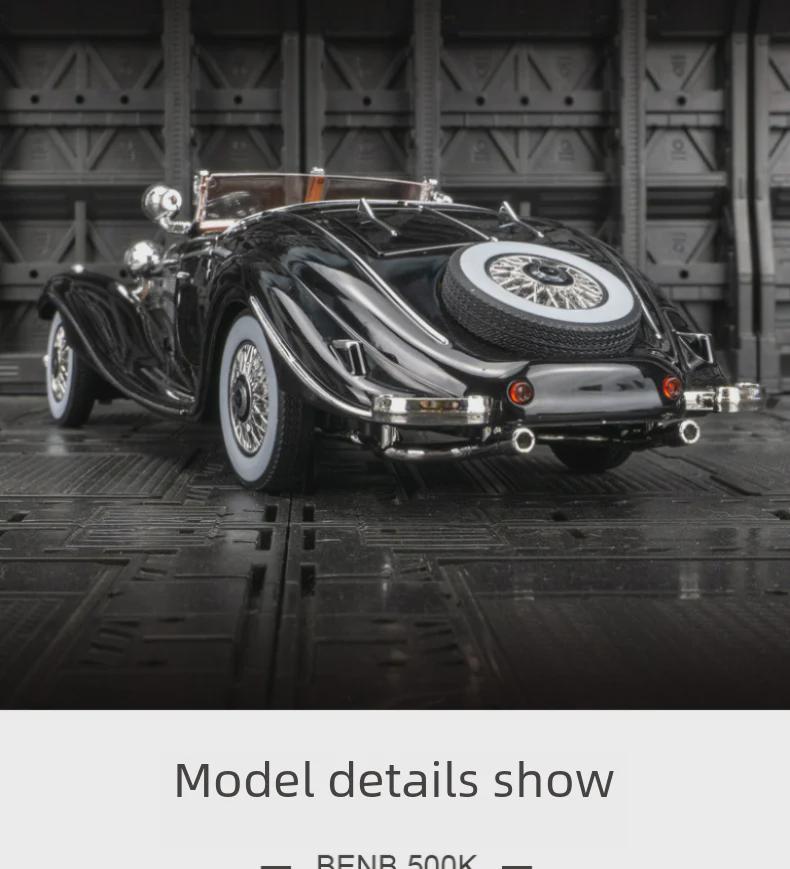 Jinlifang 1901-350 Legierung Retro Klassisches Automodell mit Sound & Licht