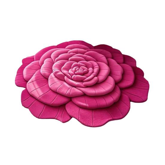 3D Flower Floor Mat Absorbent Floral Bathroom Rug Quick-Dry Floor Rug with Anti-Slip Backing for Kitchen Bedroom Entryway Vanity Area