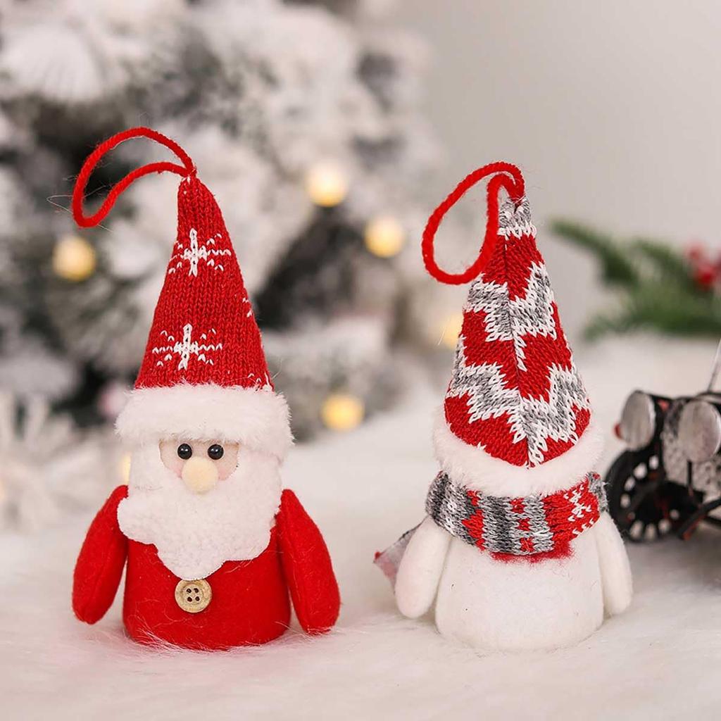 Iikuru Christmas Tree Ornament Santa LED Decorations Set, Claus, Snowman, Reindeer, Felt, (ya170)